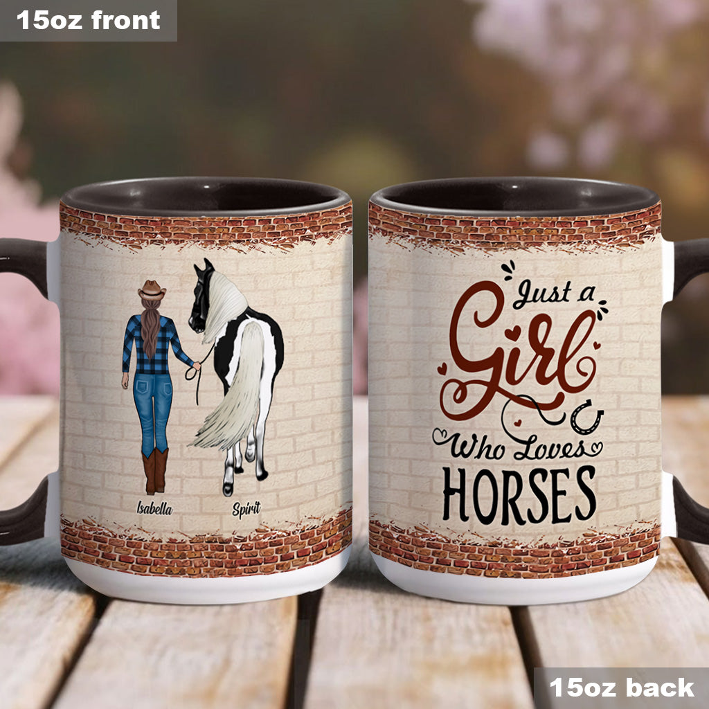 Just A Girl Who Loves Horses - Personalized Horse Accent Mug