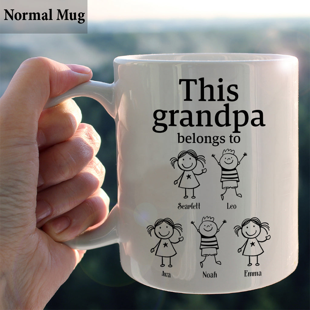 This Grandpa Belongs To - Personalized Grandpa Mug