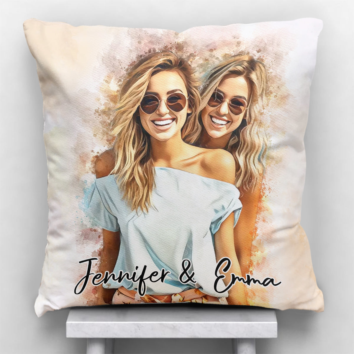 Big Hug - Personalized Sibling Throw Pillow