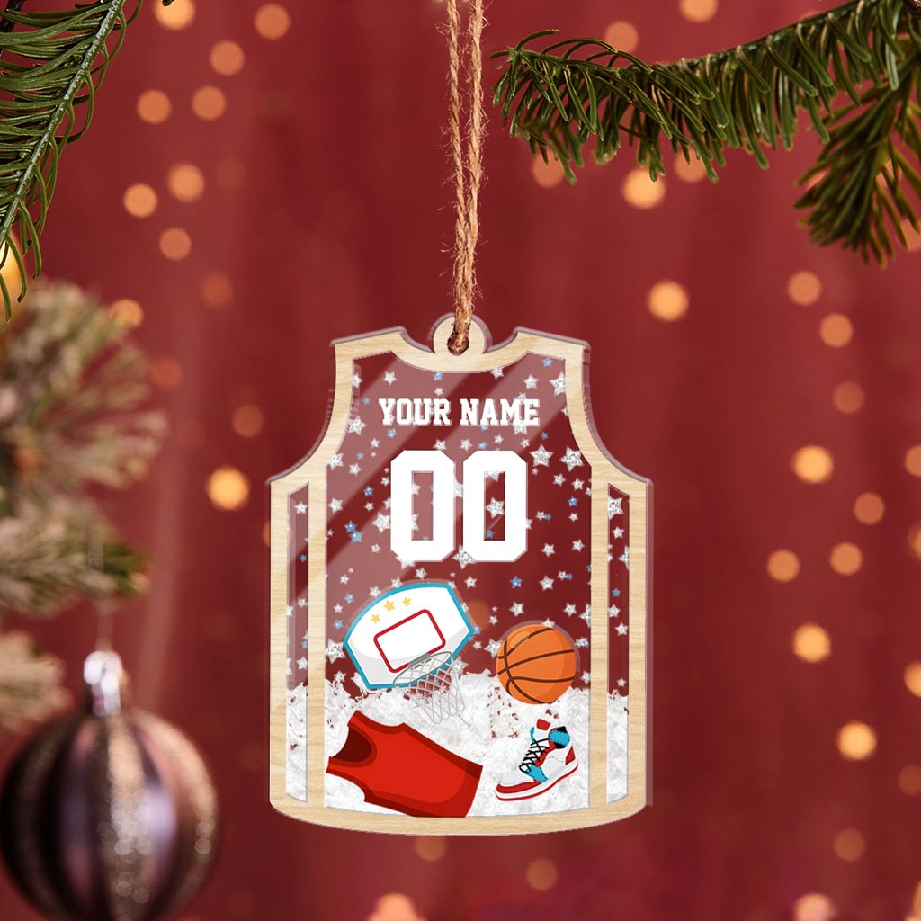 Funny Basketball Ornament - Personalized Basketball 3 Layered Shaker Ornament