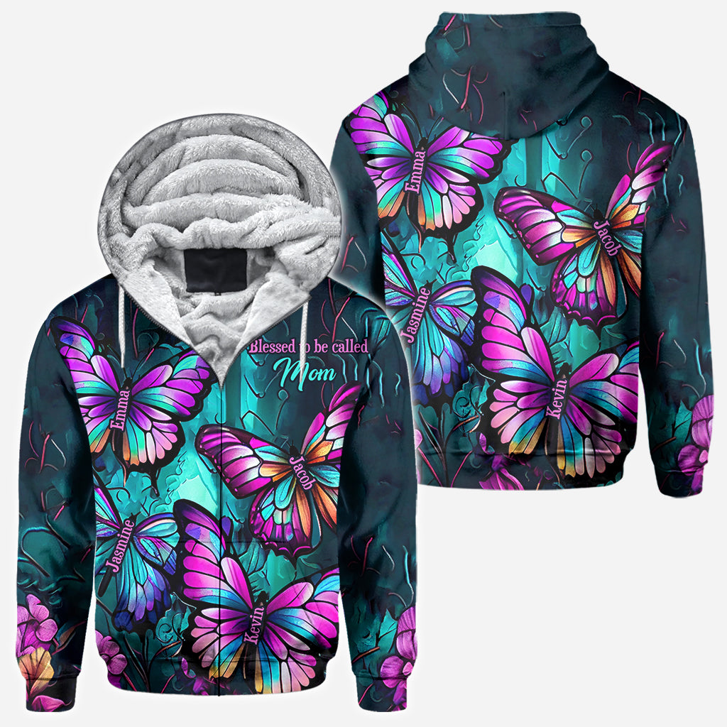 Grandma's Butterflies - Personalized Grandma All Over Shirt