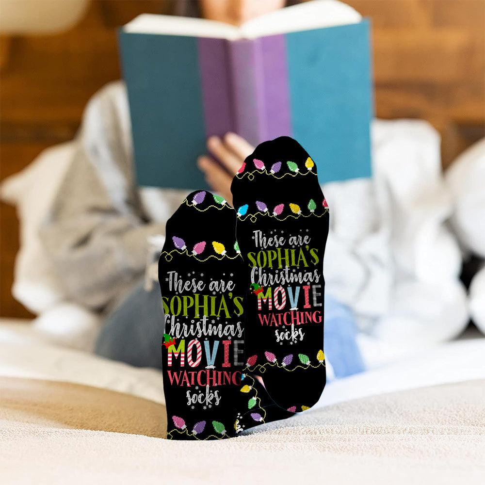 Christmas Movies Watching Socks - Personalized Christmas Socks