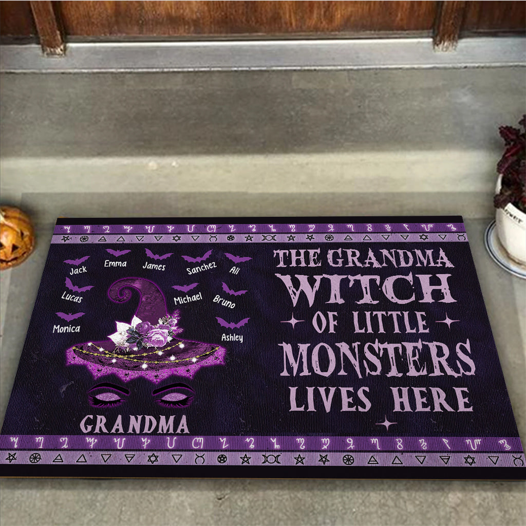 The Grandma Witch of Little Monsters Lives Here - Personalized Grandma Doormat