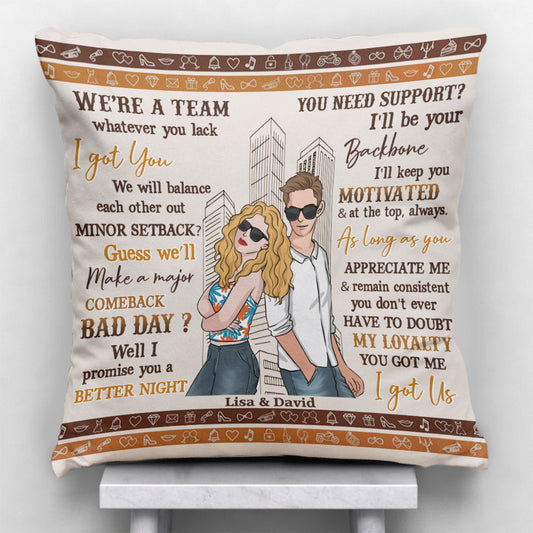We're A Team - Personalized Couple Throw Pillow