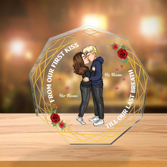 From Our First Kiss - Personalized Couple Custom Shaped Acrylic Plaque