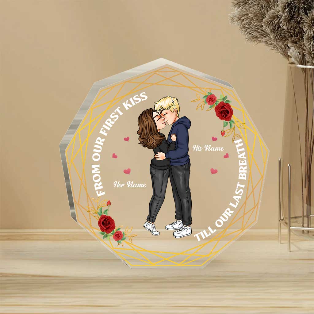 From Our First Kiss - Personalized Couple Custom Shaped Acrylic Plaque