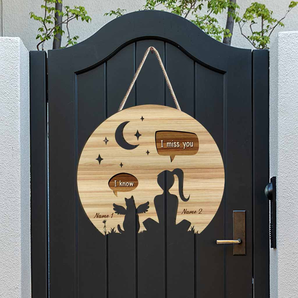 I Miss You - Personalized Cat Wood Sign
