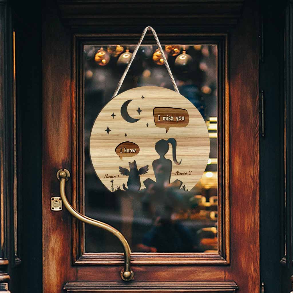 I Miss You - Personalized Cat Wood Sign