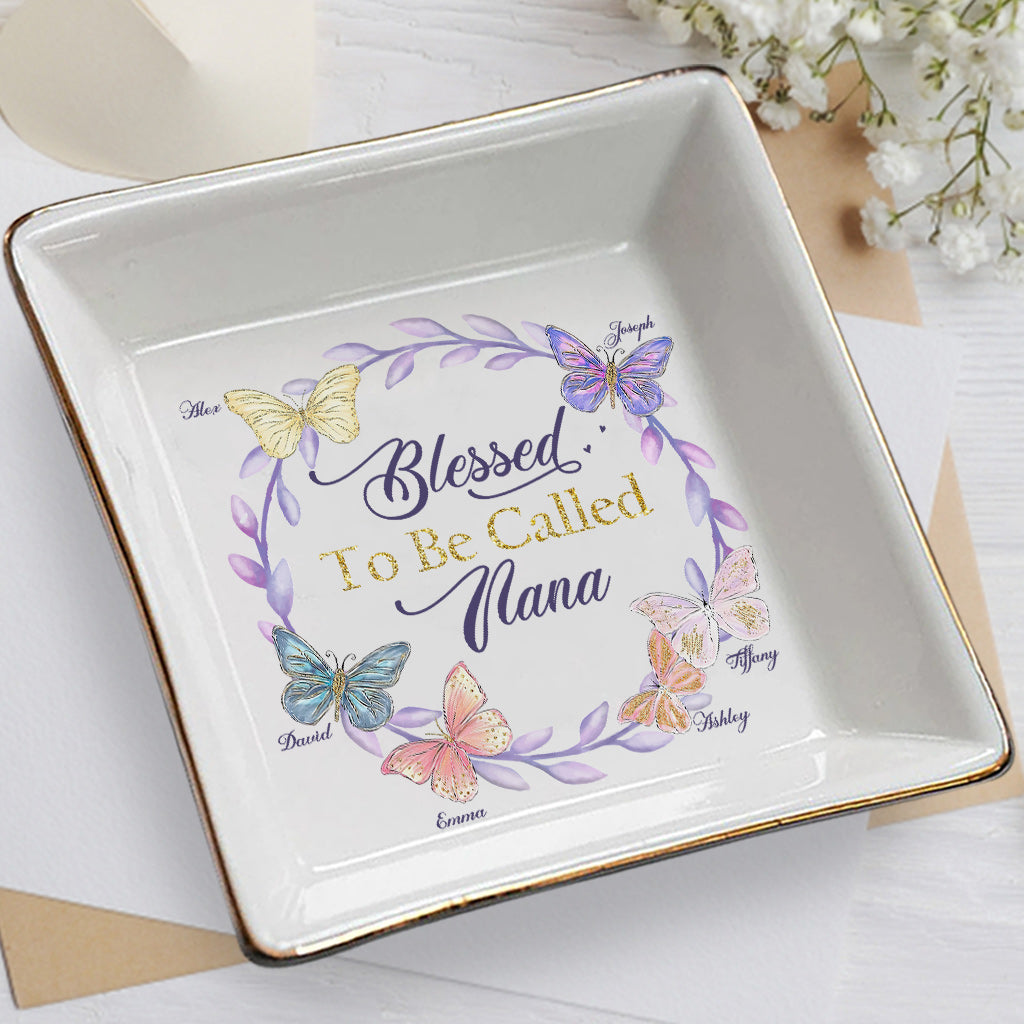 Blessed To Be Called Nana - Personalized Mother's Day Grandma Jewelry Dish