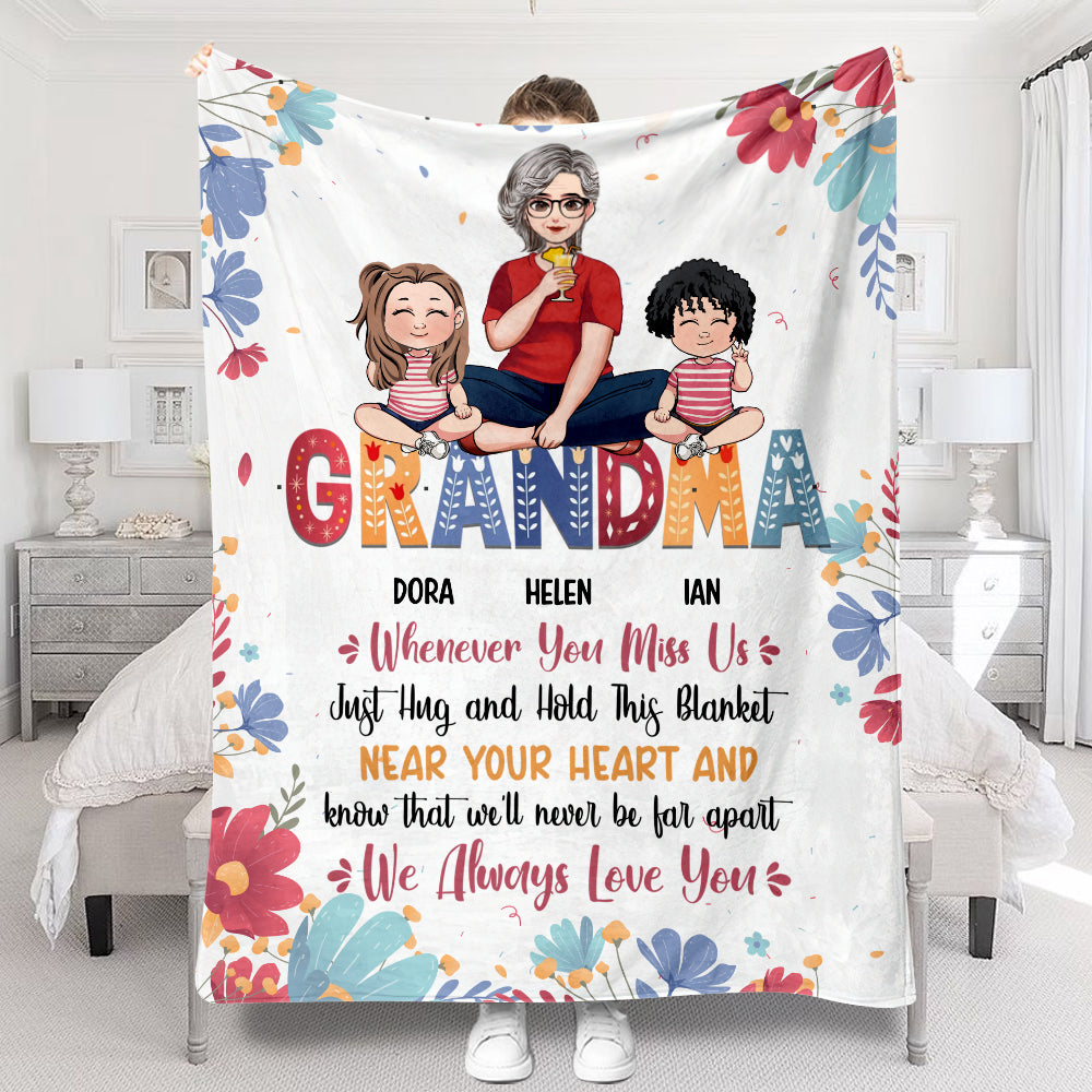 Whenever You Miss Us - Personalized Mother's Day Grandma Blanket