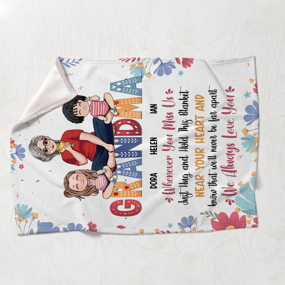 Whenever You Miss Us - Personalized Mother's Day Grandma Blanket