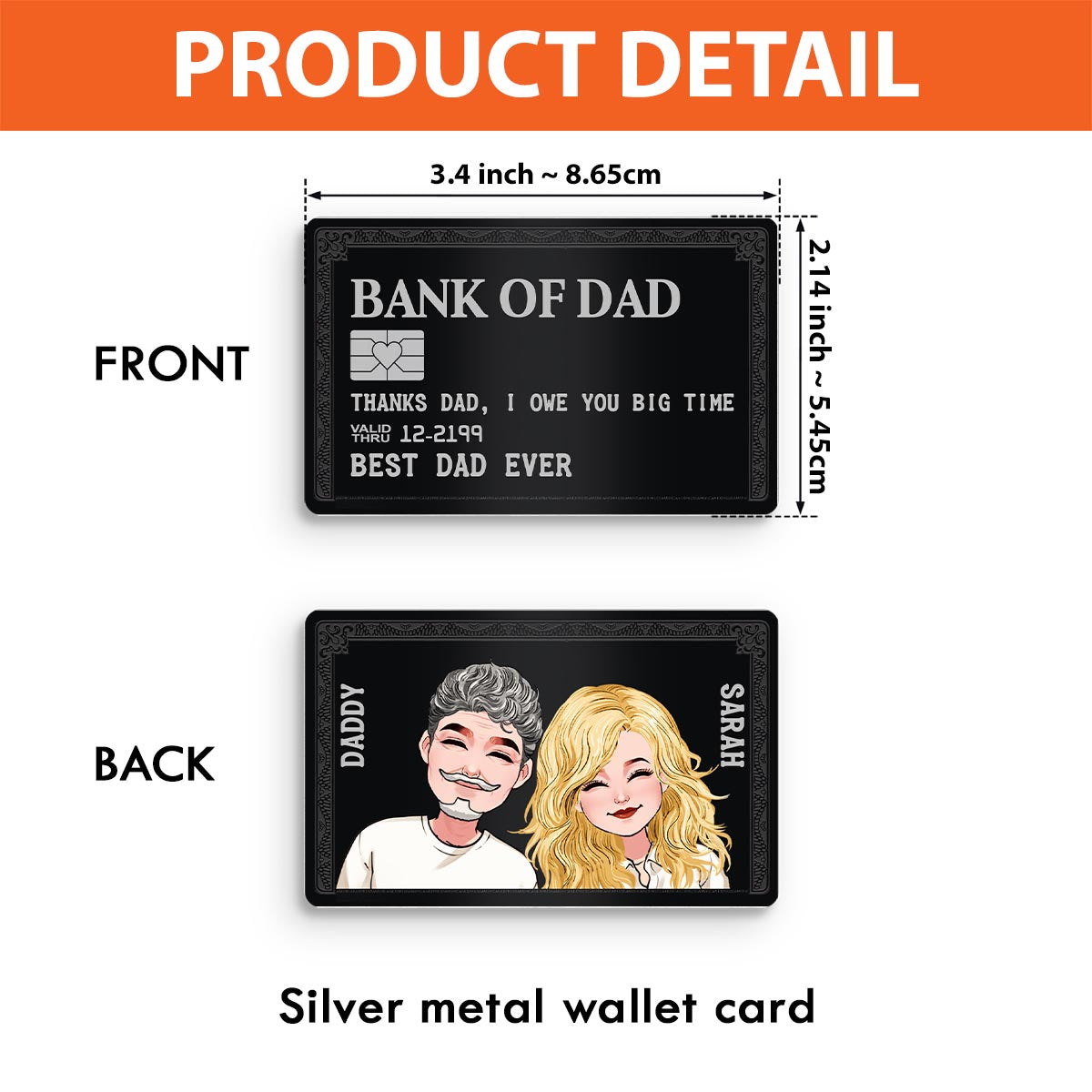 Bank Of Dad - Personalized Father's Day Father Wallet Insert Card