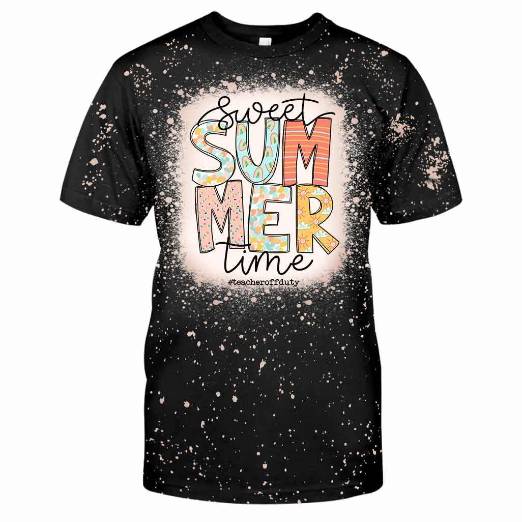 Sweet Summer Time - Personalized Teacher Handmade Bleached Shirts