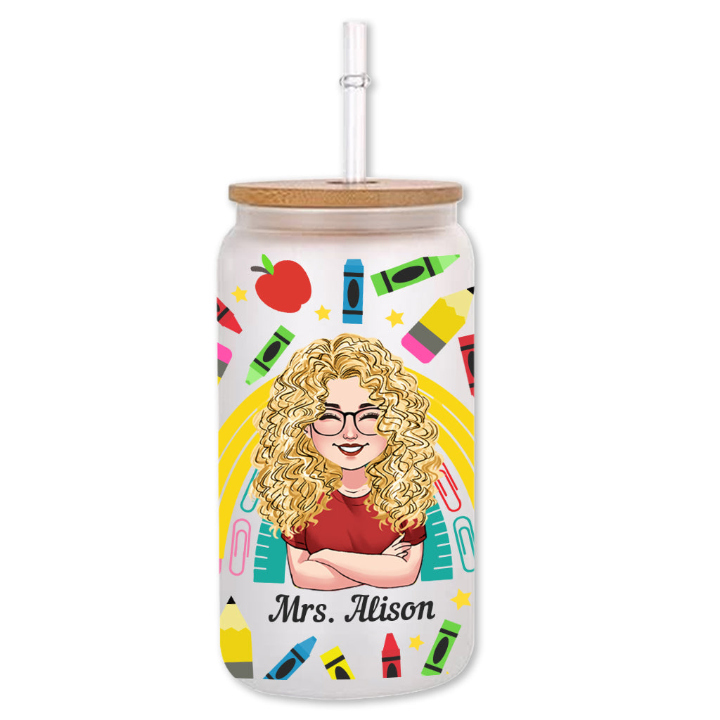 It Takes A Big Heart - Personalized Teacher Can Glass