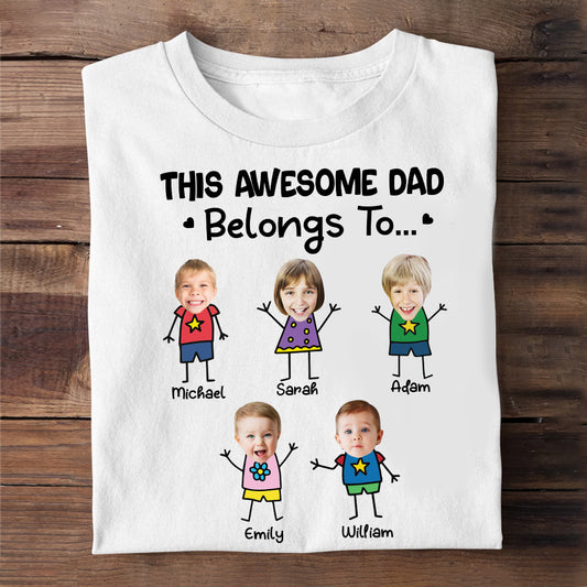 This Awesome Dad Belongs To - Personalized Father T-shirt and Hoodie