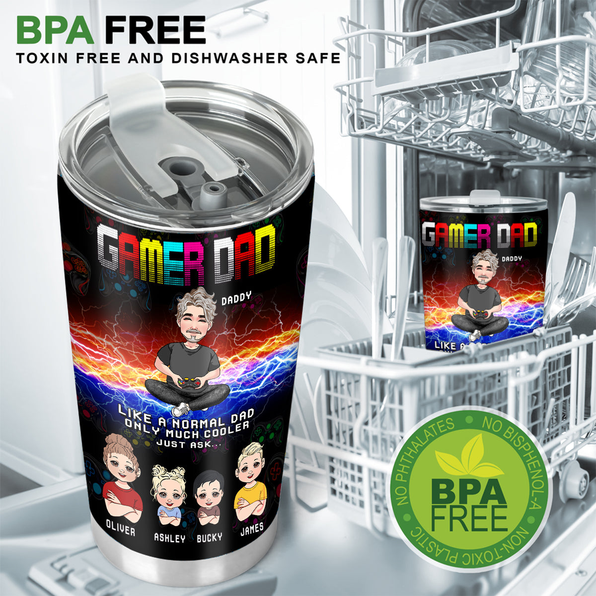 Gamer Dad - Personalized Video Game Tumbler