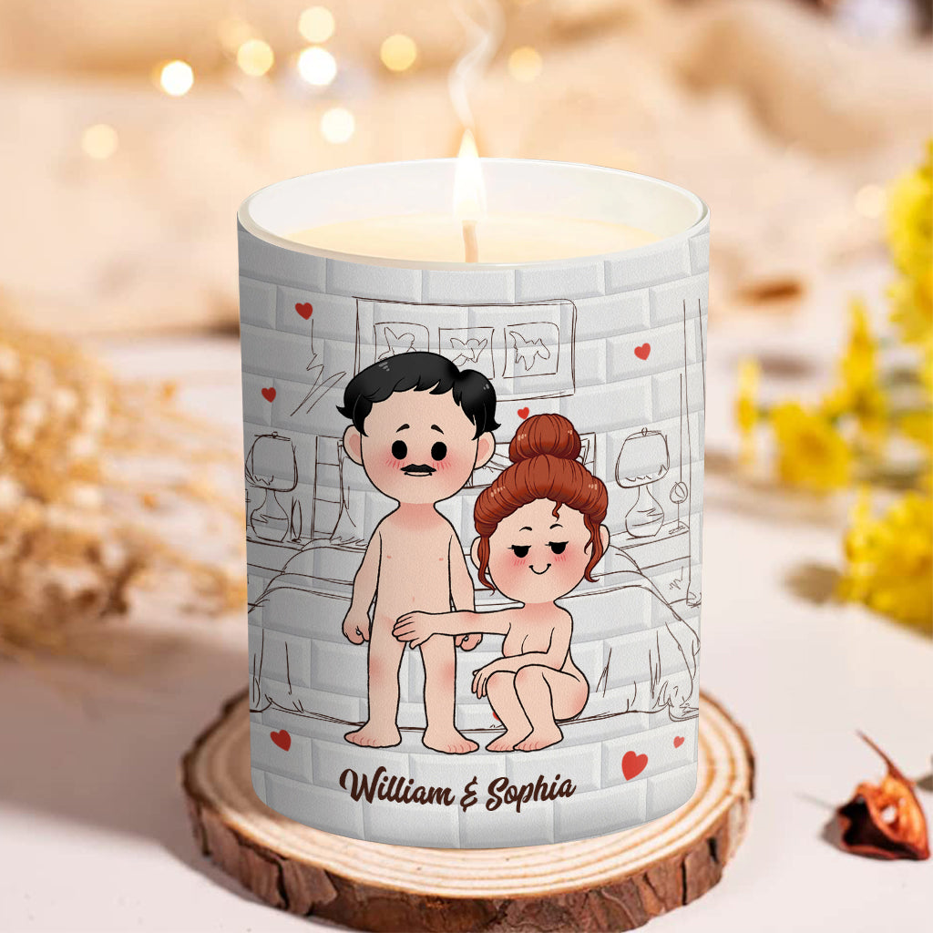 The Things Getting Blown Today - Personalized Couple Candle With Wooden Lid