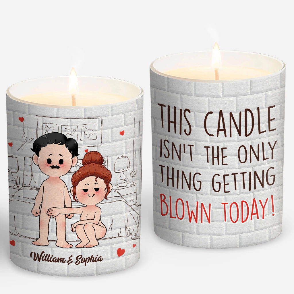 The Things Getting Blown Today - Personalized Couple Candle With Wooden Lid