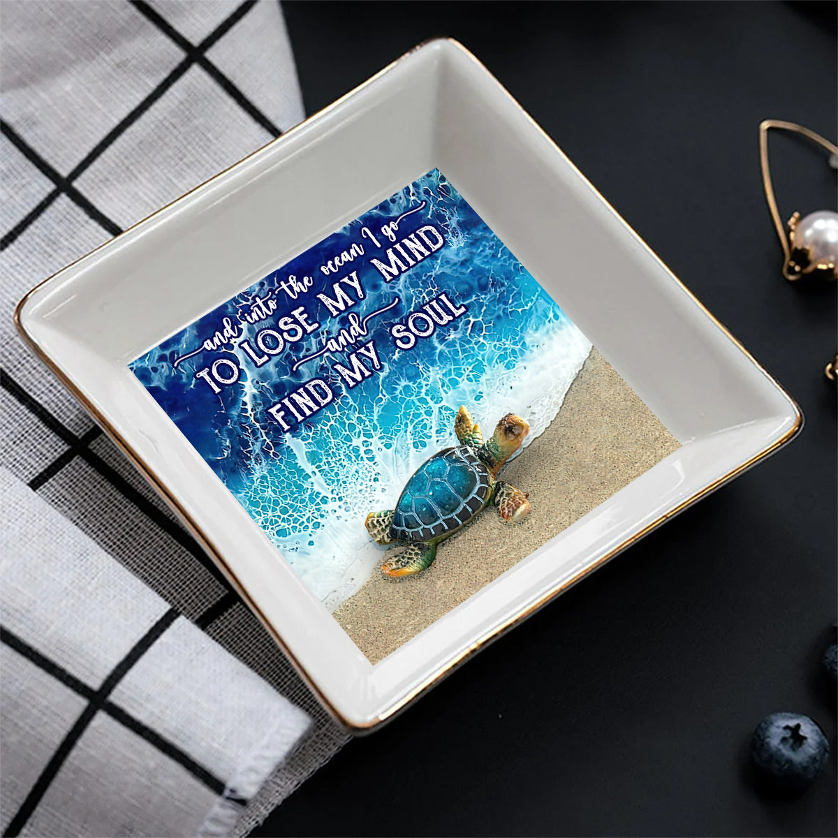 And Into The Ocean I Go - Turtle Jewelry Dish