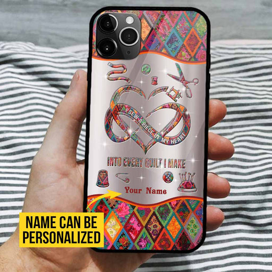 I Sew A Piece Of My Heart Personalized Phone Case