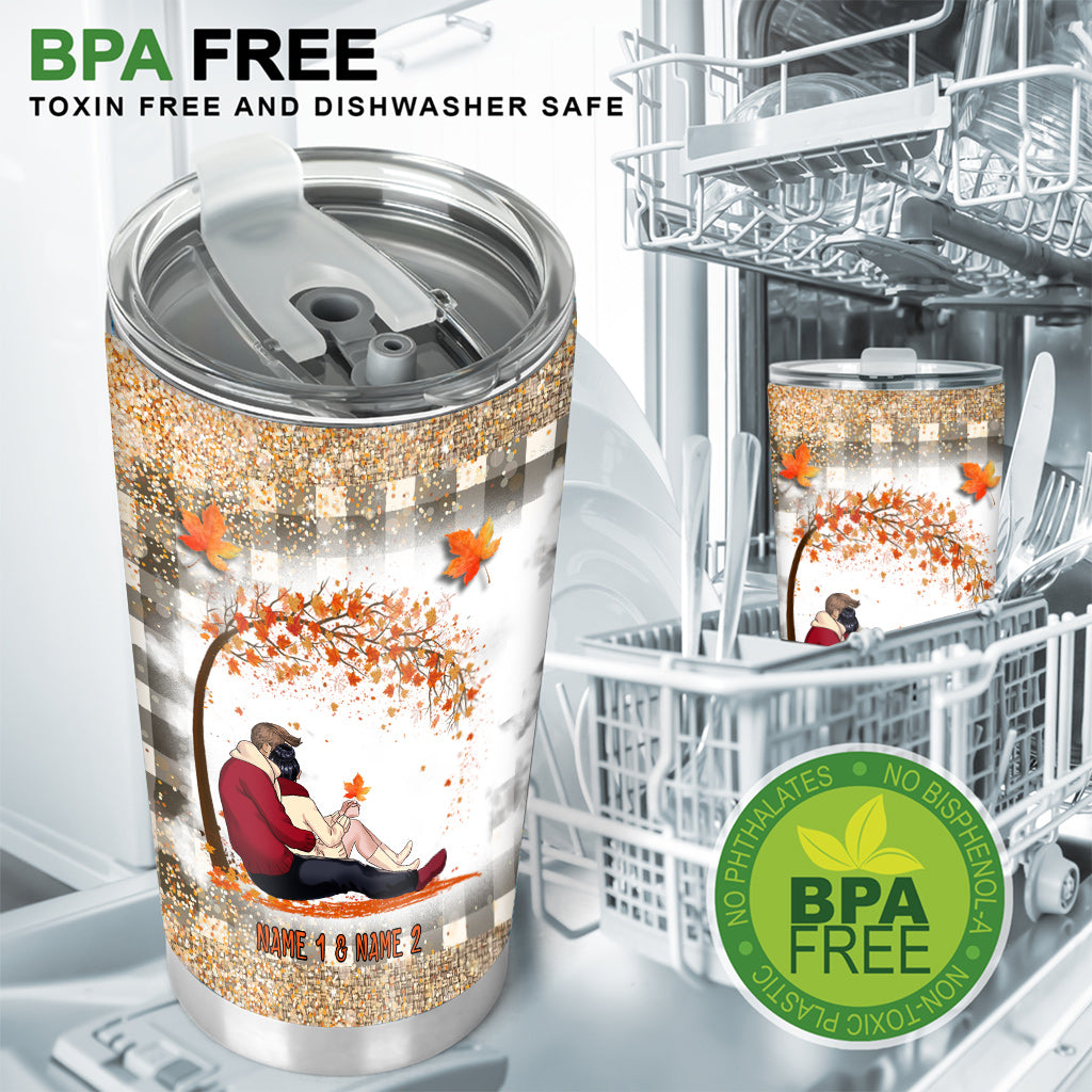 I Fall In Love All Over Again - Personalized Fall Couple Tumbler