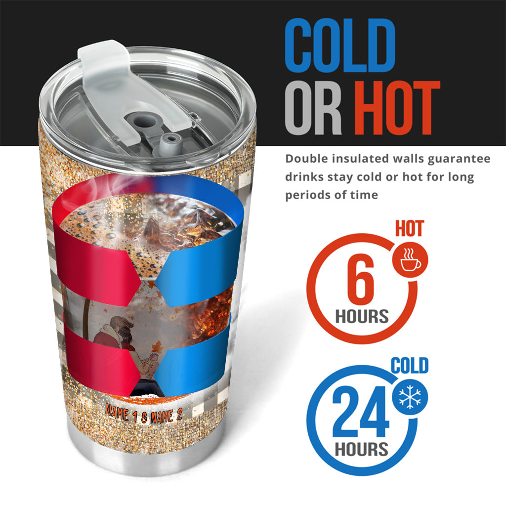 I Fall In Love All Over Again - Personalized Fall Couple Tumbler