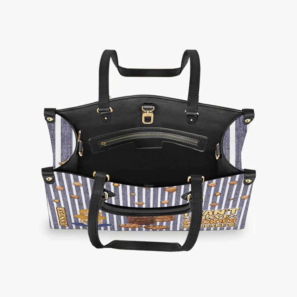 I Can't I Have Cookies To Bake - Personalized Baking Leather Handbag