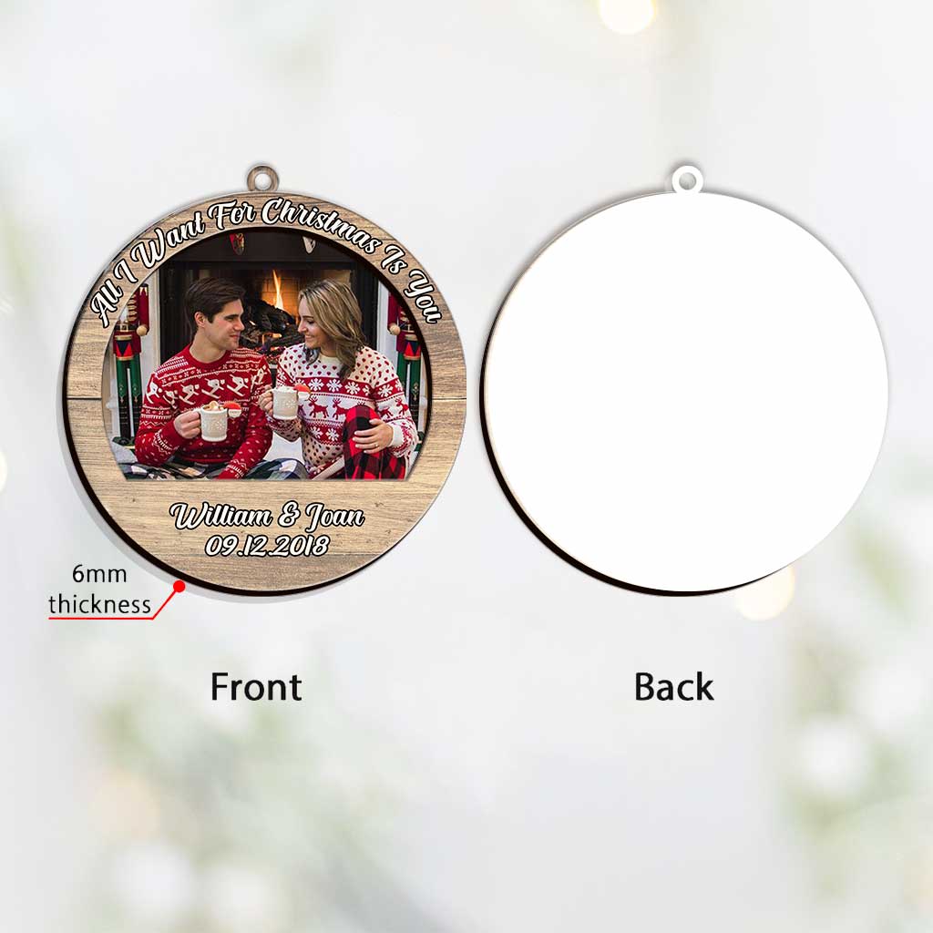 All I Want For Christmas - Personalized Couple Layers Mix Ornament