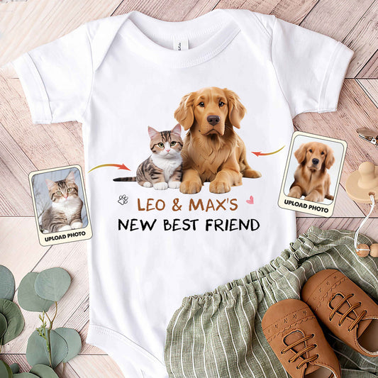 Custom Cartoonized Pet Photo - Gift for Newborn - Personalized Baby Onesie