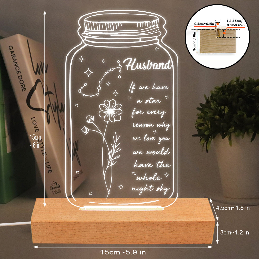 If I Had A Star Birth Flower Zodiac Sign - Gift for mom, grandma, daughter, wife, girlfriend, dad, grandpa, boyfriend, husband - Personalized Shaped Plaque Light Base