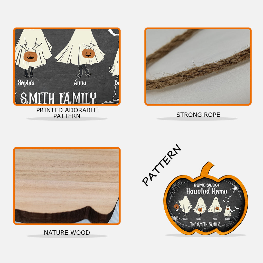 Home Sweet Haunted Home - Personalized Family Wood Sign