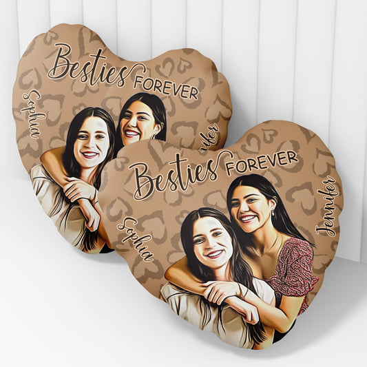 Besties Forever - Personalized Bestie Shaped Pillow