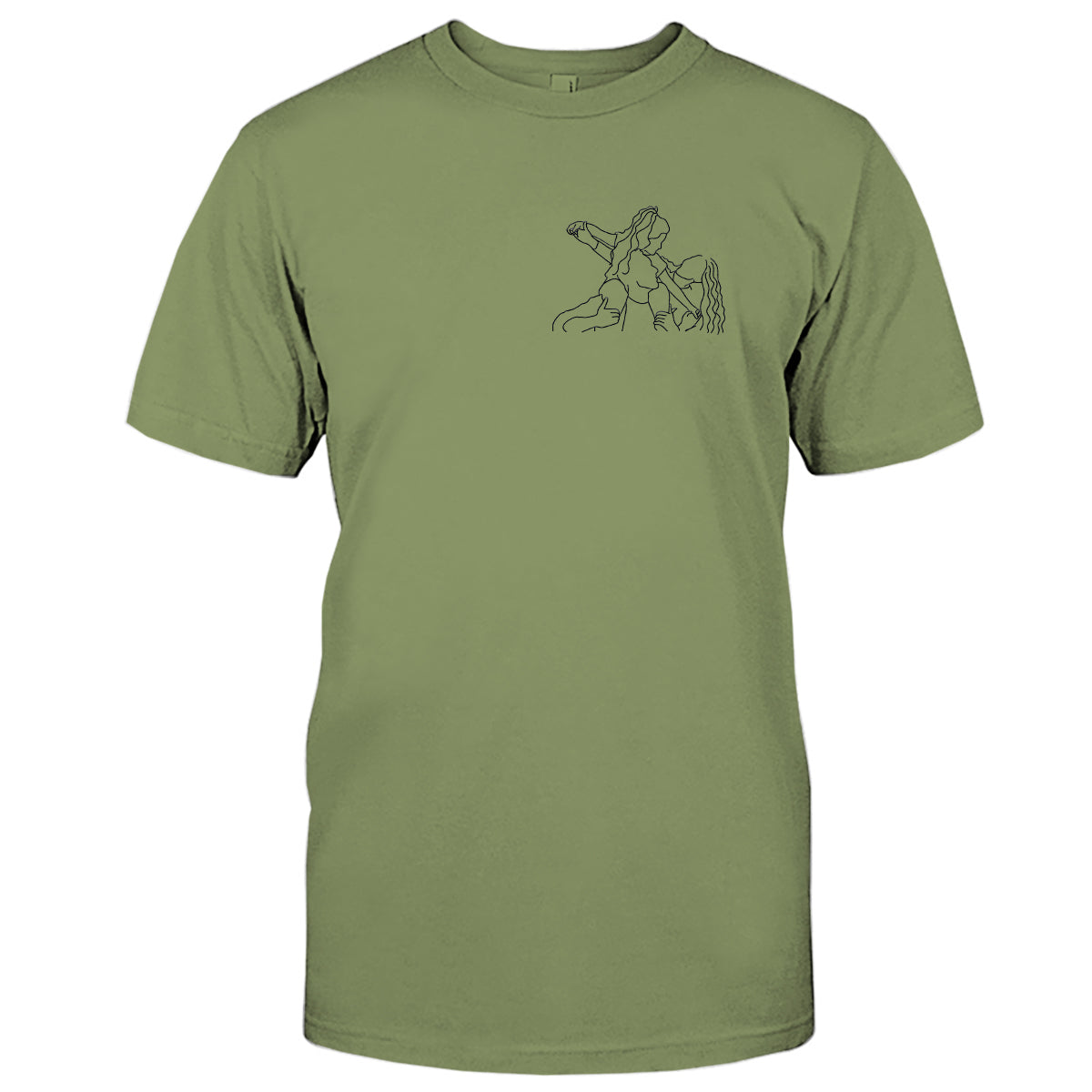 Custom Line Art - Personalized Family Embroidered T-shirt