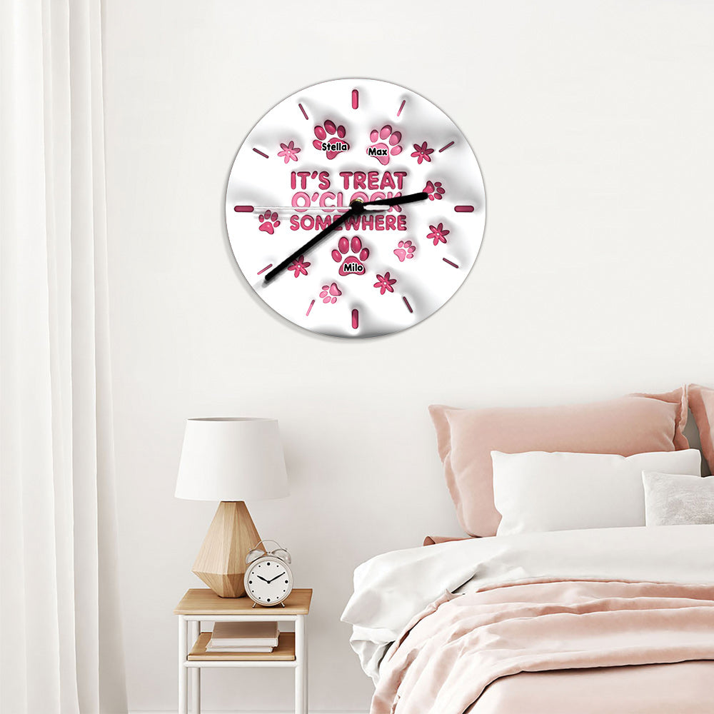 It’s Treat O’clock Somewhere - Personalized Dog Wall Clock