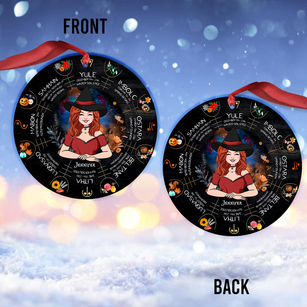 Wheel Of The Year - Personalized Witch Ornament