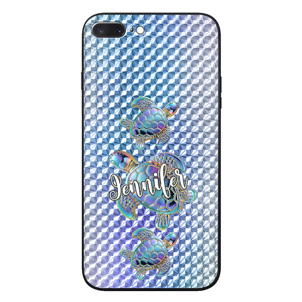 Salty Lil Beach - Personalized Turtle Clear Phone Case