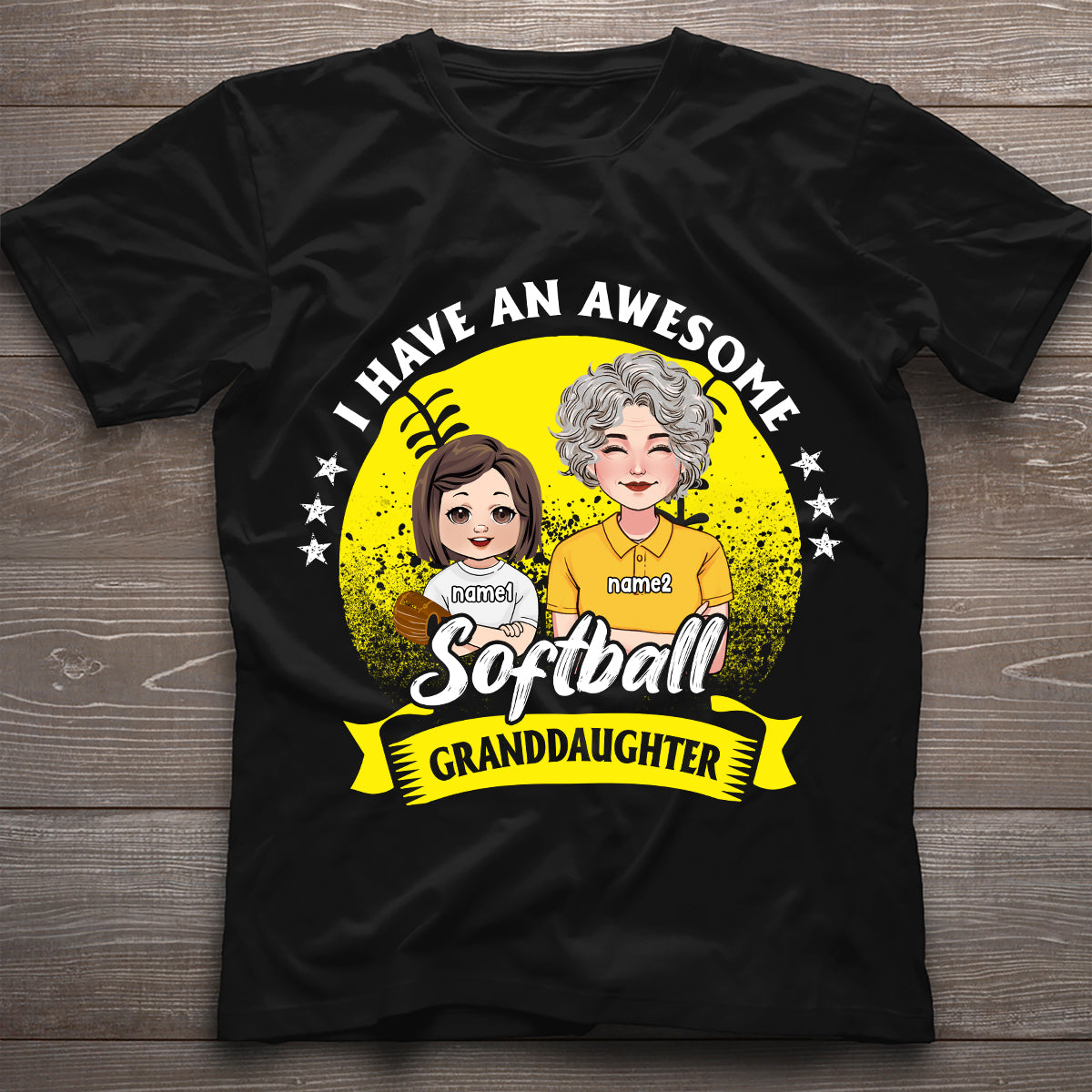 Awesome Softball Granddaughter - Personalized Softball T-shirt And Hoodie
