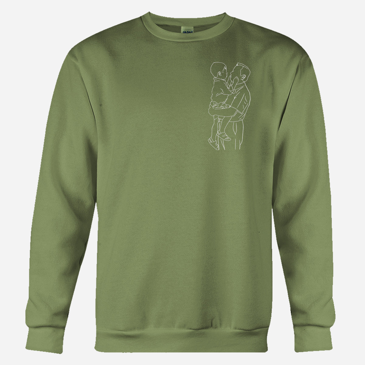 Custom Line Art - Personalized Grandpa Embroidered Sweater