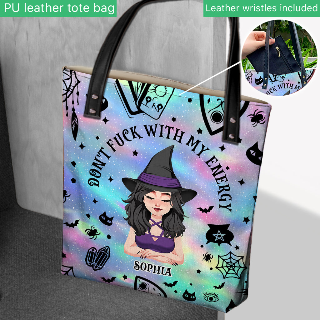 Don't F With My Energy - Personalized Witch Tote Bag