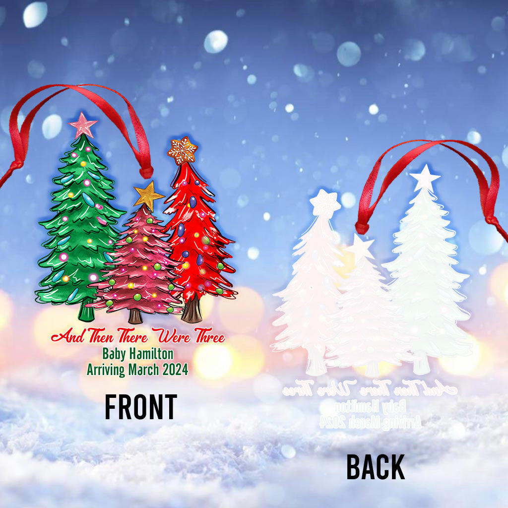 And Then There Were Three - Personalized Pregnancy Transparent Ornament