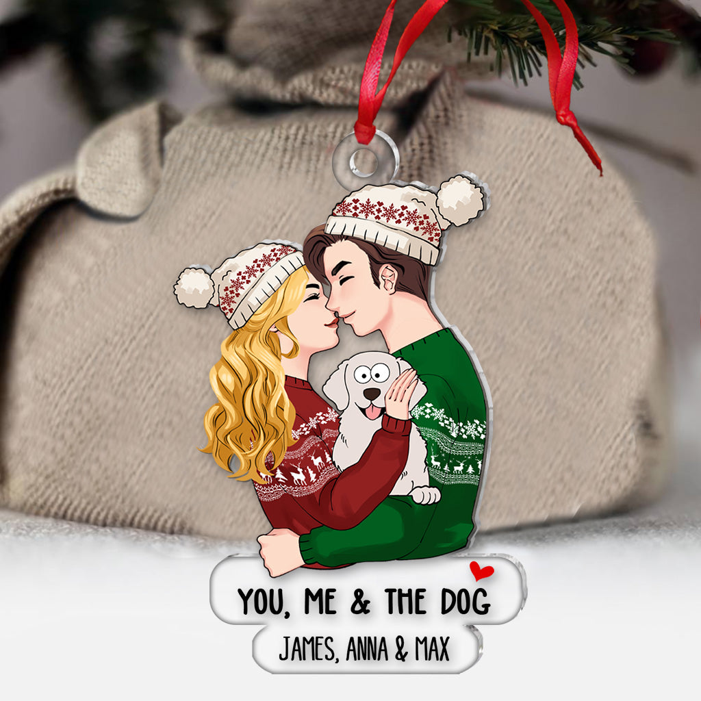 You Me And The Dog Cat - gift for dog lover, cat lover - Personalized Transparent Ornament