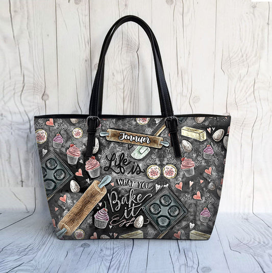 Life Is What You Bake It - Personalized Baking Leather Bag