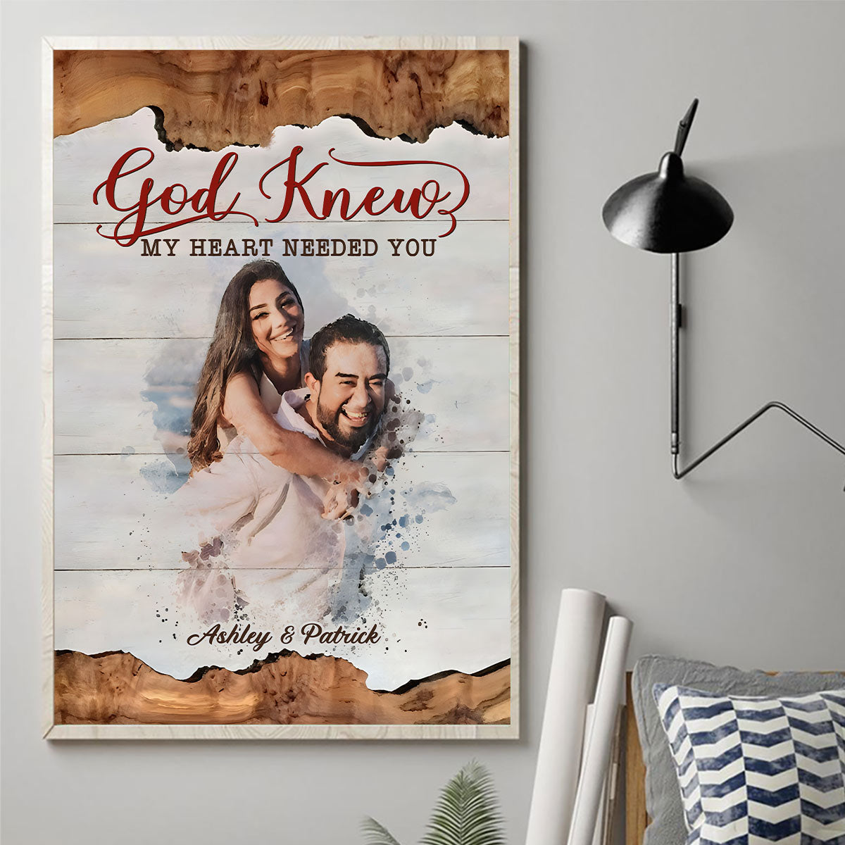 God Knew My Heart Needed You - Personalized Couple Canvas And Poster