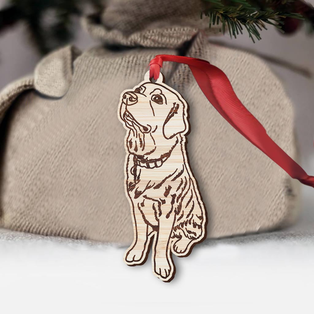 Dog Line Drawing - Personalized Dog Ornament
