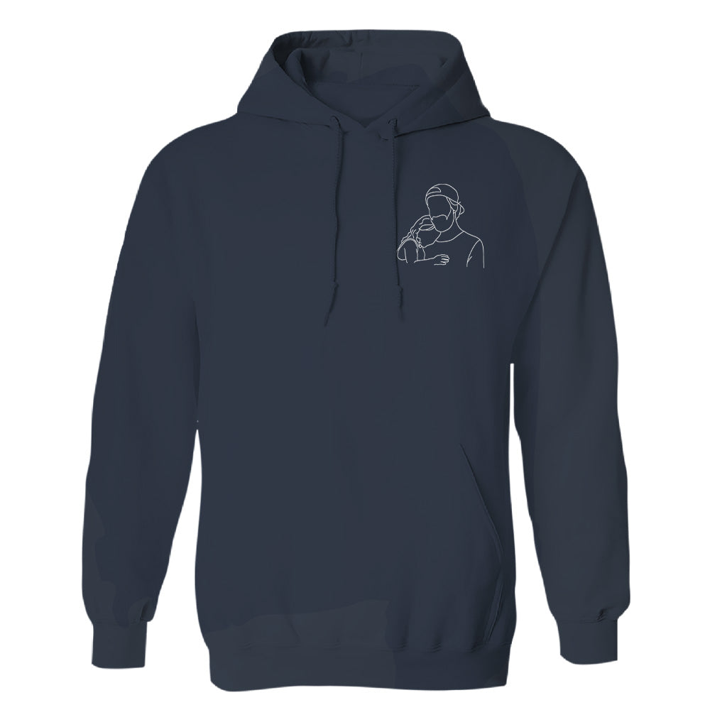 Custom Line Art - Personalized Uncle Embroidered Hoodie