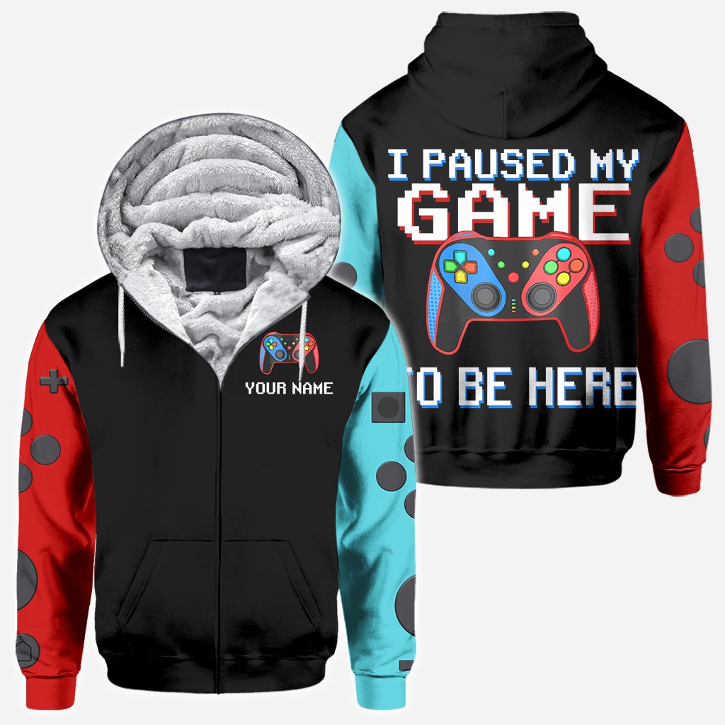 I Paused My Game To Be Here - Personalized Video Game All Over Shirt