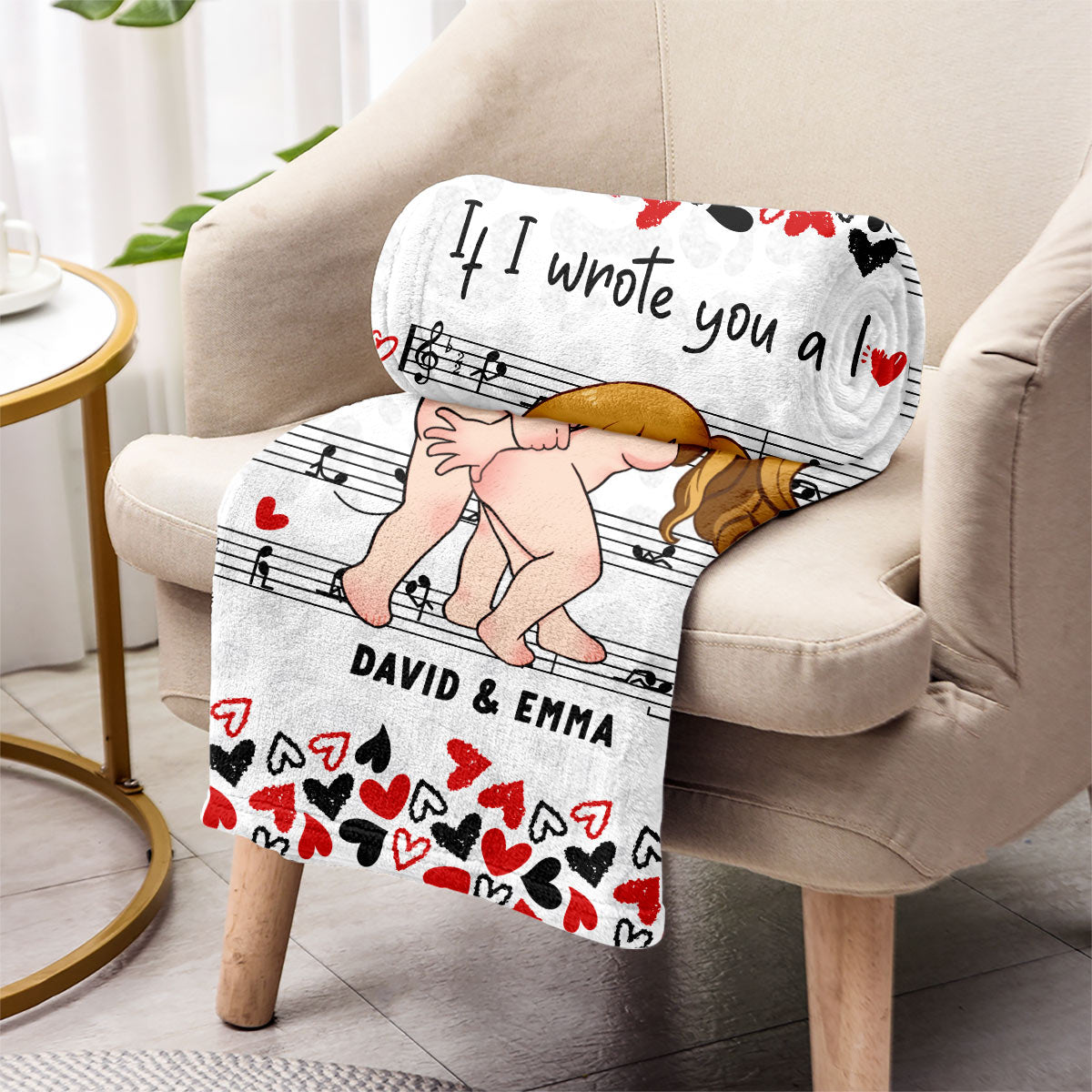 If I Wrote You A Love Song - Personalized Couple Blanket