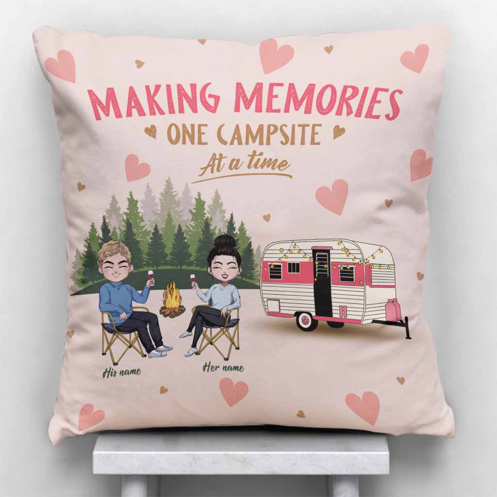 Making Memories One Campsite At A Time - Personalized Camping Throw Pillow