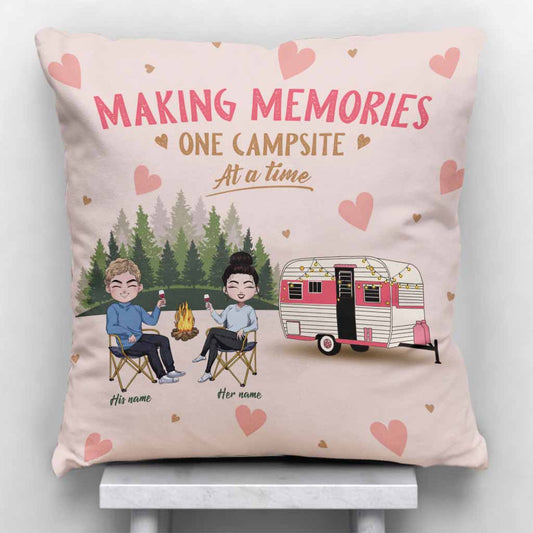 Making Memories One Campsite At A Time - Personalized Camping Throw Pillow