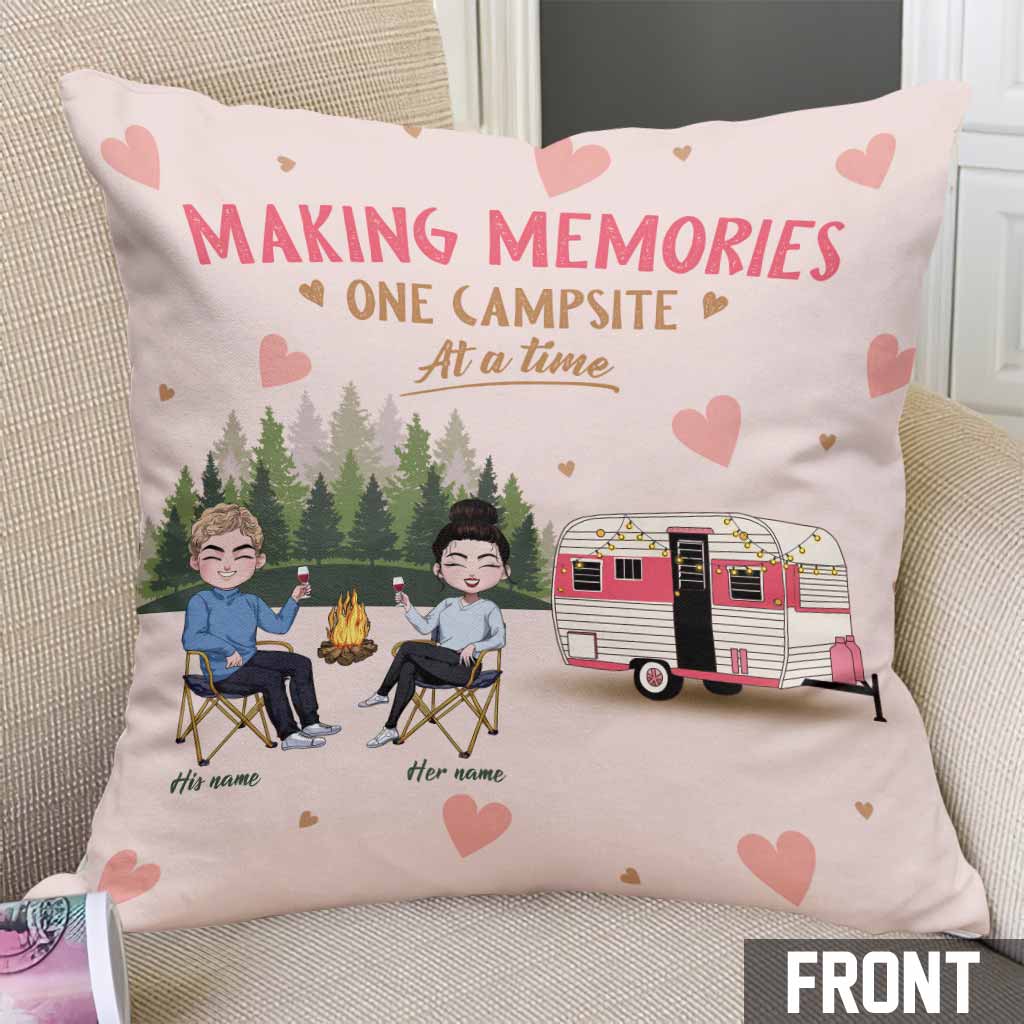 Making Memories One Campsite At A Time - Personalized Camping Throw Pillow